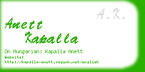 anett kapalla business card